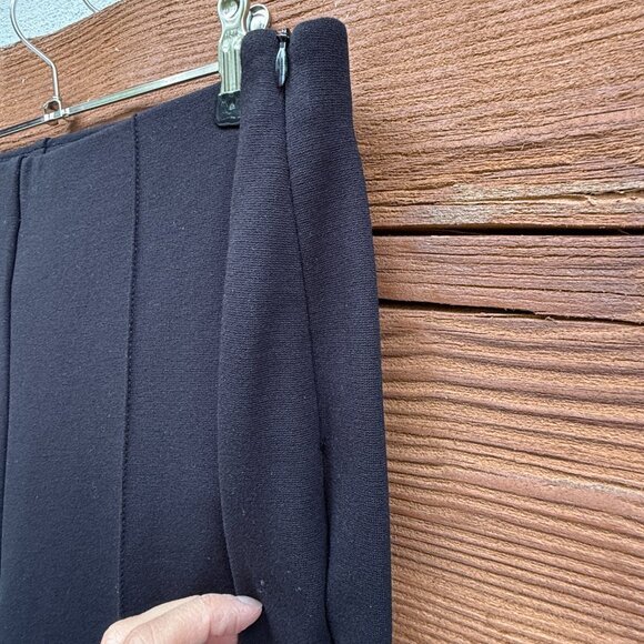 CHICO’S Black Label Ponte Pintuck Wide Leg Pants. Black, Side Zipper Sz 0 US S/4 - Picture 6 of 11